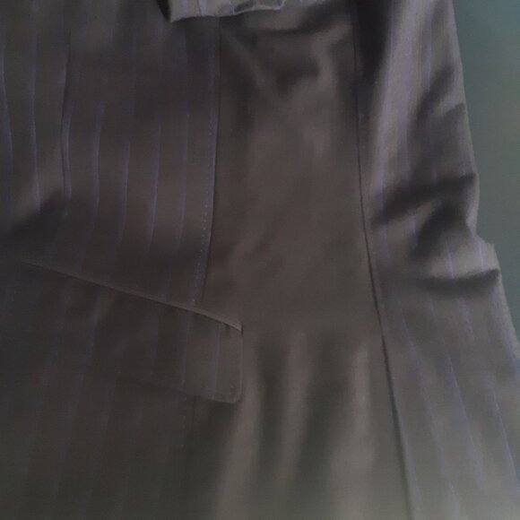 Ted Baker SZ42 Velvet Collar, Indigo Pinstripe Men's Black Wool Dinner Jacket - Picture 6 of 16